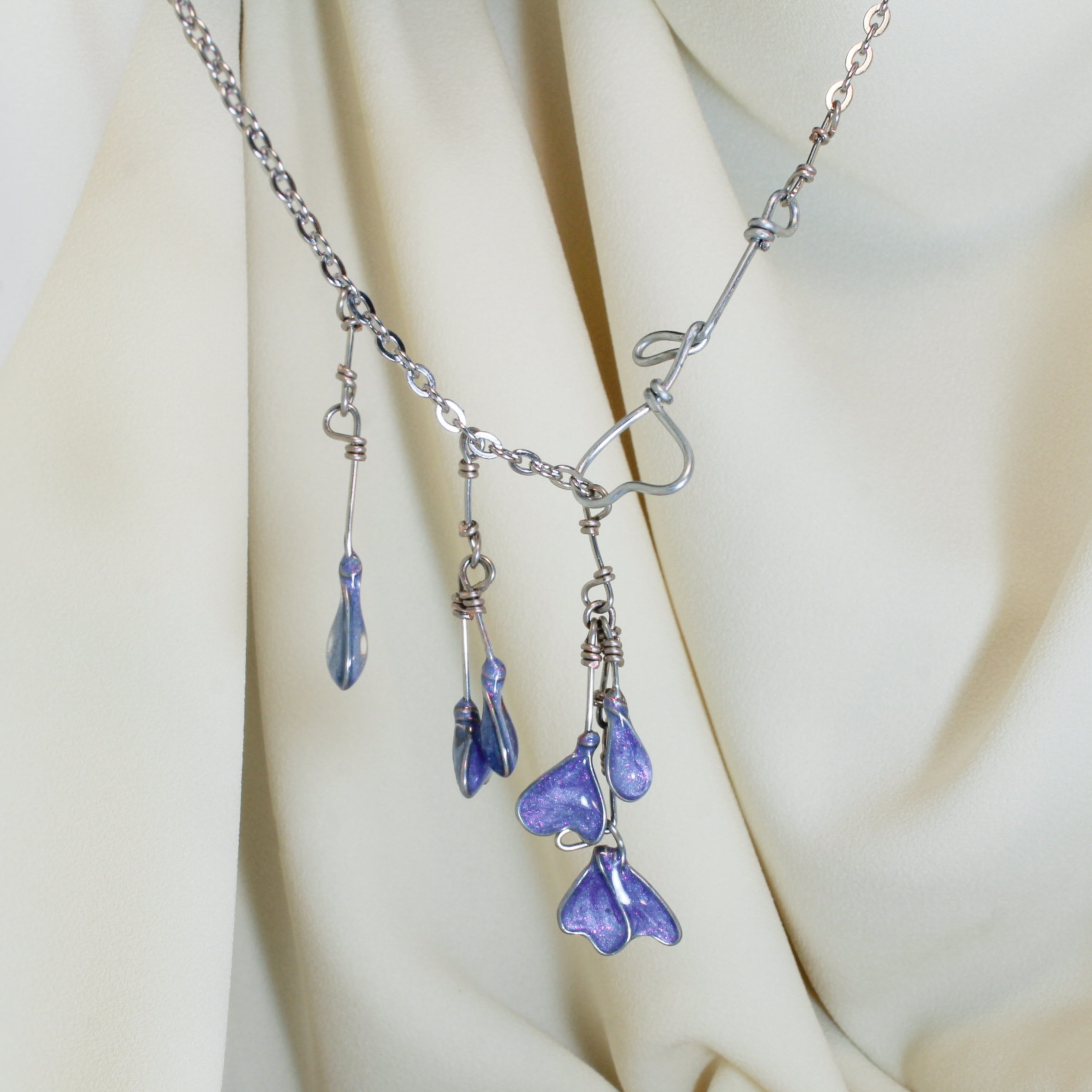 Faelight Blue - Enchanted Flower Necklace