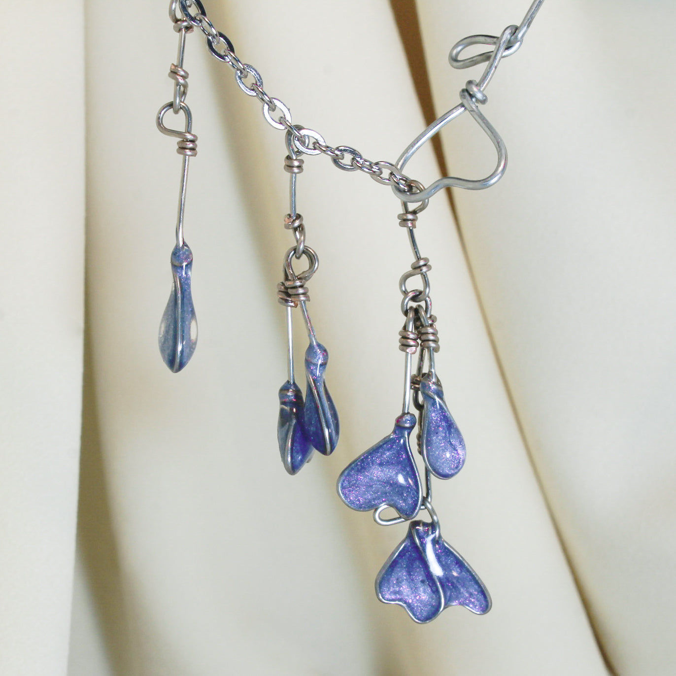 Faelight Blue - Enchanted Flower Necklace