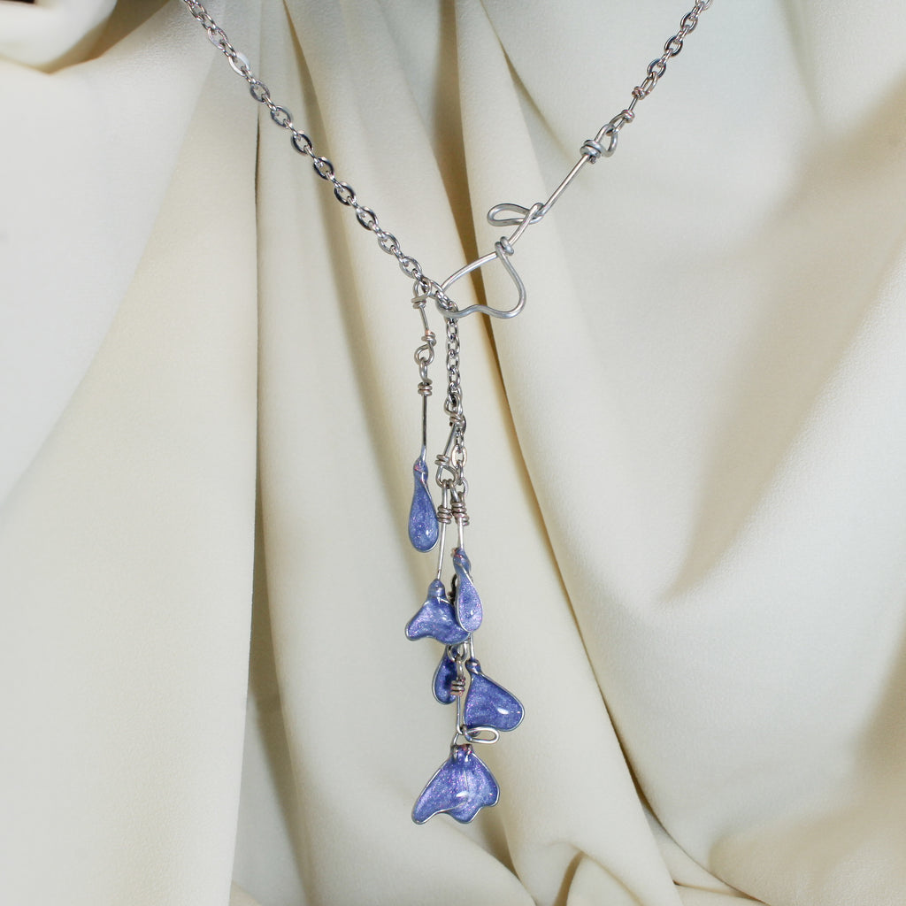 Faelight Blue - Enchanted Flower Necklace