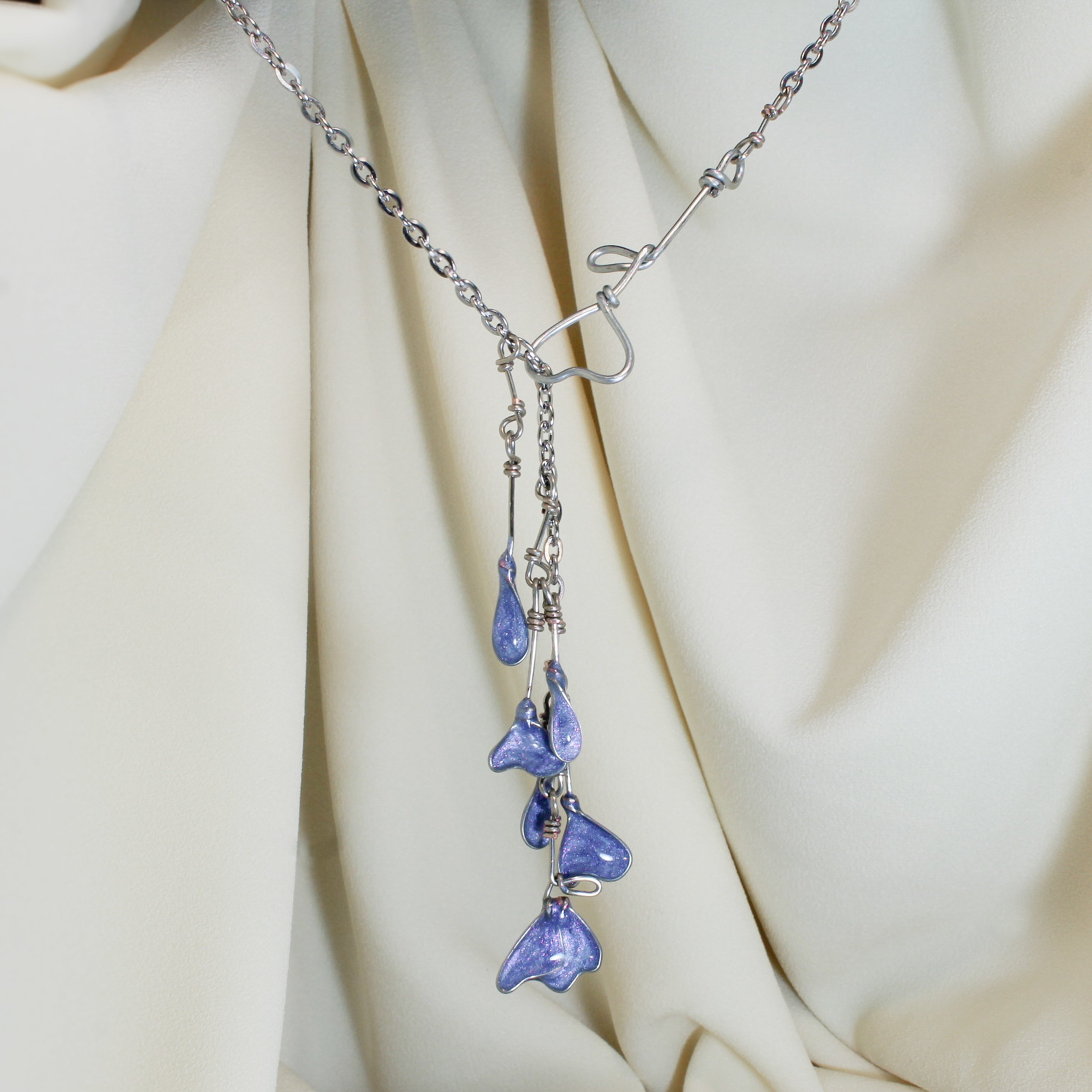 Faelight Blue - Enchanted Flower Necklace