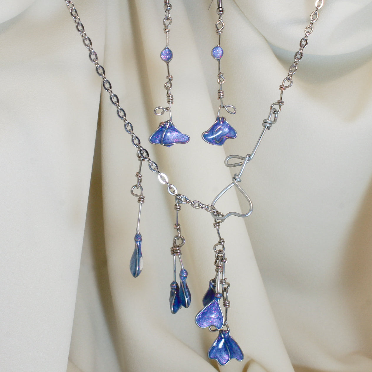 Faelight Blue - Enchanted Flower Earrings