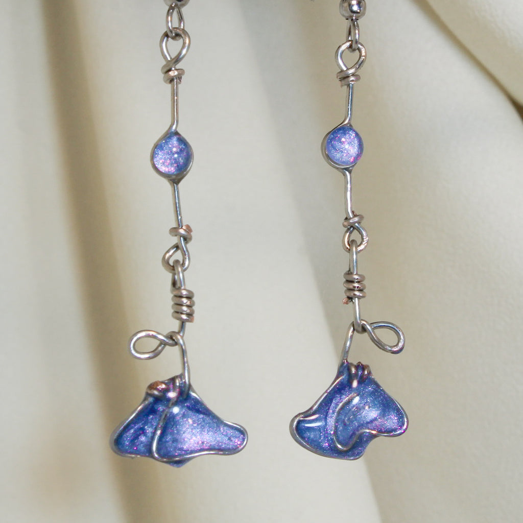 Faelight Blue - Enchanted Flower Earrings