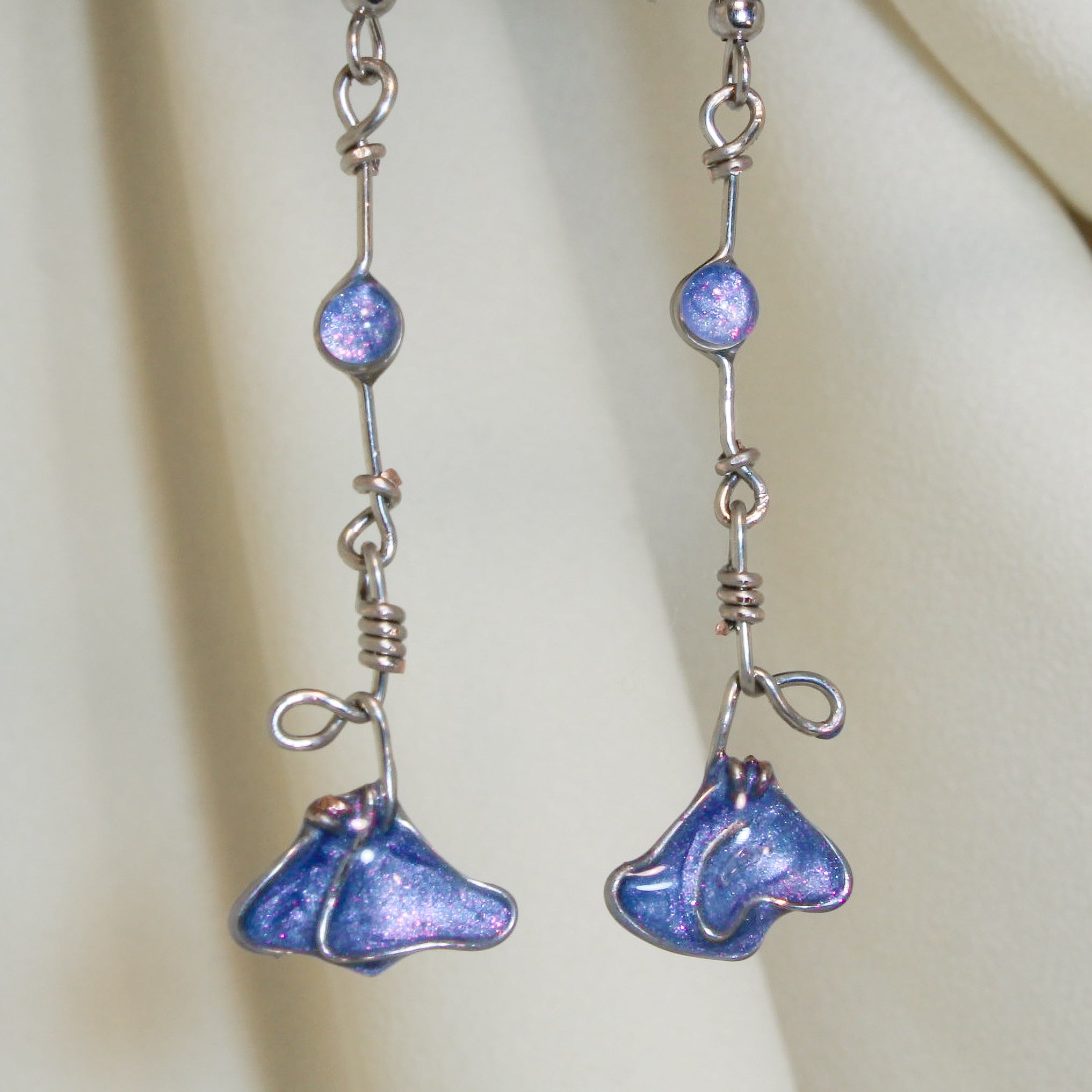 Faelight Blue - Enchanted Flower Earrings